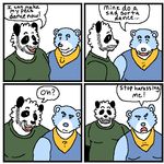  animated bear blue comic couple funny gif male panda pecs 