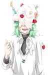  1boy cake candle food fruit green_hair jewelry long_hair male male_focus n_(pokemon) necklace open_mouth pink-ball pixiv_thumbnail pokemon pokemon_(game) pokemon_black_and_white pokemon_bw ponytail resized simple_background smile solo strawberry thumbs_up what 