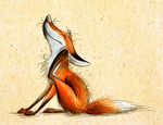  2010 ambiguous_gender canine digitigrade eyes_closed feral fox sitting skia solo tail 