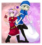  bad_id bad_pixiv_id black_legwear hat komeiji_koishi komeiji_satori multiple_girls pantyhose sack santa_costume santa_hat siblings sisters touhou yarareimu 