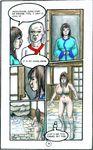  bath breasts brown_eyes brown_hair comic female hair human japanese_clothing john_martello kurama kurama_kitsune male nipples nude white_hair 