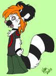  clothing female hair holly_massey lemur mammal orange_hair pants primate shirt short_hair solo tail tongue zeriara_(character) 
