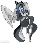  breasts canine clemikou female miranda_(character) muzz solo tail wings wolf 