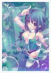  blue_eyes blue_hair blush bubble glasses lily_pad looking_up mabinogi siren_(mabinogi) sisco solo thighhighs underwater water white_legwear 