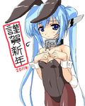  2011 alternate_costume animal_ears aonagi_hayate bad_id bad_pixiv_id bangs bare_shoulders black_legwear blue_eyes blue_hair blush breast_suppress breasts broken broken_chain bunny_ears bunny_tail bunnysuit chain collar covered_navel cowboy_shot dated embarrassed fake_animal_ears fake_tail flying_sweatdrops frown hands_on_own_chest leotard long_hair new_year nymph_(sora_no_otoshimono) oekaki pantyhose parted_bangs raised_eyebrows robot_ears sideboob sidelocks simple_background sketch small_breasts solo sora_no_otoshimono strapless strapless_leotard sweatdrop tail twintails very_long_hair white_background wrist_cuffs 
