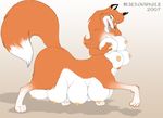  big_breasts breasts canine female fox foxtaur hyper macroophile multi_breast solo taur 