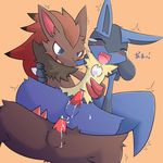  anal_penetration blue_eyes cum doron eyes_closed gay lucario male nintendo penetration penis pok&#233;mon pok&eacute;mon video_games zoroark 