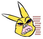  digimon fox fuuu head hornydragon mammal meme plain_background rage reaction_image renamon solo teeth white_background 