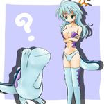  :) blue_hair cosplay duo female feral hair high_five human long_hair mammal nintendo panties pok&#233;mon pok&eacute;mon quagsire ranphafranboise smile tail underwear video_games 