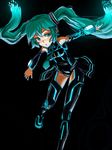  aqua_eyes cony_(la_locura) detached_sleeves green_hair hatsune_miku long_hair neon_lights neon_trim solo tron twintails vocaloid 