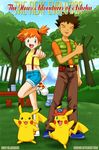  bbmbbf brock camp comic comic_cover english_text forest grass hat human male mammal misty nintendo palcomix pikachu pok&#233;mon pok&eacute;mon table text tree video_games wood woods 