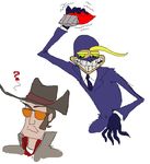  ? courage_the_cowardly_dog creepy eyewear freaky_fred glasses grin hair_clipper human mammal naughty parody plain_background sniper spy sunglasses team_fortress_2 white_background 