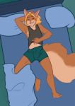  ashnard bed bedding blanket blonde_hair boxer_briefs brown_fur bulge chest_tuft clothing drooling erection ethriol eyes_closed fur hair lying male mammal morning_wood multicolored_fur on_back open_mouth pillow rodent saliva sciurid shirt sleeping tan_fur tank_top tree_squirrel tuft two_tone_fur underwear 