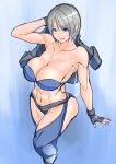  1girl angel_(kof) breasts large_breasts midriff revealing_clothes solo the_king_of_fighters white_hair 