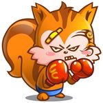  boxing_gloves looking_at_viewer male mammal mascot patch plain_background rodent solo squirrel topless ucweb unknown_artist vector white_background 