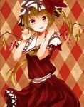  ascot bad_id bad_pixiv_id blonde_hair blush flandre_scarlet hat ichioto red_eyes solo touhou wings 