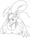  big big_breasts breasts cute dragon female horns pathia scalie solo spade_tail tail tongue 