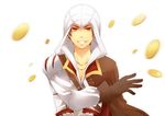  assassin's_creed_(series) assassin's_creed_ii bad_id bad_pixiv_id brown_hair coin ezio_auditore_da_firenze gloves kaede_rintou male_focus solo throwing_money 