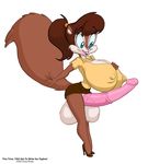  balls big_balls big_breasts blue_eyes breasts brown_hair buckteeth clothing dickgirl doug_winger ears hair herm huge_breasts hyper hyper_balls hyper_breasts hyper_penis intersex mammal open_mouth penis pink_nose plain_background ponytail raised_tail rodent solo squirrel tail white_background 