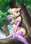  &hearts; bell cat chochi collar feline female green_eyes perched skimpy solo tree unconvincing_armour 