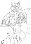  2010 abs angry axe barbarian bovine buff chochi domination female minotaur muscles sketch skimpy solo warrior white_background 