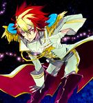  aiguillette boots coat epaulettes gloves male_focus mmmmm multicolored_hair red_eyes solo star_driver thigh_boots thighhighs tsunashi_takuto two-tone_hair 
