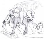  avian dharken dragon equine female feral gryphon hooves horse male rape threesome unicorn wings 