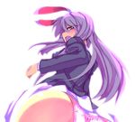  animal_ears ass bad_id bad_pixiv_id bunny_ears kuriyoukan panties purple_hair red_eyes reisen_udongein_inaba solo touhou translated underwear 