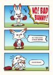  boxing_gloves crying english_text fox-pop fur grass happy hi_res humor nintendo offscreen_character outside pok&eacute;mon pok&eacute;mon_(species) red_eyes sad scorbunny sky solo tears text video_games white_fur 
