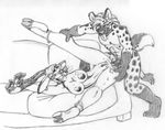  2010 anal anal_penetration antelope arms_above_head ball_gag bdsm bondage breasts cum domination female gazelle horns hyena male messy nude on_back penetration penis pussy raised_leg sex sketch sofa spread_legs spreading straight wolfkidd 