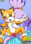  bed blaze_the_cat blush cat dildo feline female lesbian marine_the_raccoon mobius_unleashed nude penetration pussy raccoon sex_toy sitting smile sonic_(series) vaginal vaginal_penetration 