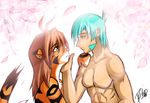  blue brown_hair couple feline female flora_(twokinds) hair human love male mammal nude tiger trace_(character) trace_legacy twokinds unknown_artist webcomic 