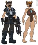  armor before_&amp;_after breasts canine cosplay dog female gears_of_war greg_panovich gun necklace nude pussy soldier weapon 