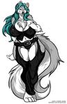  blue_eyes breasts canine cyan_hair deonwolf female hyper invalid_tag lassie lassie_lunaris mammal panties plain_background solo turquoise_hair underwear white_background wide_hips 