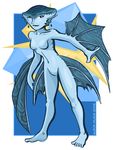  blue breasts female marine nude princess_ruto solo the_legend_of_zelda unknown_artist video_games zora 
