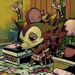  animal_crossing asami_(doubutsu_no_mori) depressed doubutsu_no_mori lowres nintendo sable sable_able sad scissors sewing_machine 