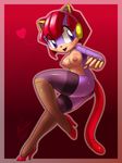  &lt;3 2010 big_breasts blue_eyes blush bottomless breasts clothed clothing cyborg feline female half-dressed high_heels mammal nancher nipples pantyhose polly_esther samurai_pizza_cats solo 