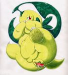  blush chubby clitoris embarrassed female half-closed_eyes hiding lying nintendo on_back overweight plain_background pok&#233;mon pok&eacute;mon pussy pussy_juice raised_tail red_eyes solo spreading unknown_artist video_games white_background 