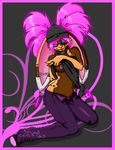  breasts clothing collar eyewear female glowstick goggles hair hat kneeling lagomorph lip_ring long_ears looking_at_viewer lynnea mammal navel nipple_piercing nipples open_pants pants piercing pink_hair pubes pubic_tuft rabbit shirt shirt_lift silvermidnight 