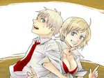  1boy 1girl america_(hetalia) artist_request axis_powers_hetalia couple england_(hetalia) genderswap united_kingdom_(hetalia) 