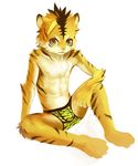  7key briefs feline kiske_7key male sitting solo stripes tiger underwear yellow_eyes 七鍵きすく 