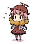  animal_ears chibi doughnut eating food hat mystia_lorelei pink_hair short_hair solo touhou wings yamabuki_(yusuraume) 