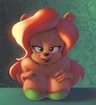  2010 anthro bear big_breasts breasts cleavage clothed clothing dress female julie_bruin lipstick looking_at_viewer makeup mammal nitro smile solo tiny_toon_adventures warner_brothers 