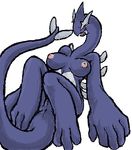  breasts edit fang fangs female legendary_pok&#233;mon lugia mouth mutabouru nintendo nipples open plain_background pok&#233;mon pok&#233;morph pok&eacute;mon pok&eacute;morph purple purple_body pussy recolor red_eyes shadow_lugia solo tail tongue video_games white_background wings 