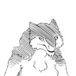  black_and_white looking_at_viewer monochrome sergal sketch solo 