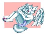  blue_eyes canine diaper fox infantilism kalida looking_at_viewer male paws smile solo wings 