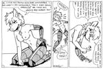  ankh breasts canine comic cyborg dialog dingo dog elizabeth_dingo female greyscale interactive_comic j.w._kennedy looking_at_viewer mammal monochrome nipples plain_background pussy talking_to_viewer technophilia text white_background 