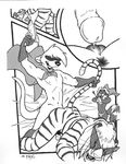  2002 anal anal_penetration anus associated_student_bodies balls black_and_white butt chris_mckinley disembodied_penis eyes_open feline from_behind gay glasses holding_tail humanoid_penis invalid_tag male meerkat monochrome nude open_mouth penetration penis raccoon richard_sebastian stripes superhero tail tiger timothy_montgomery 