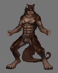  canine chest_tuft claws emboss0320 hi_res muscles pubic_tuft solo wolf 