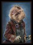  2010 goggles guinea_pig keaze male painting portrait sabre simple_background solo steampunk sword weapon 